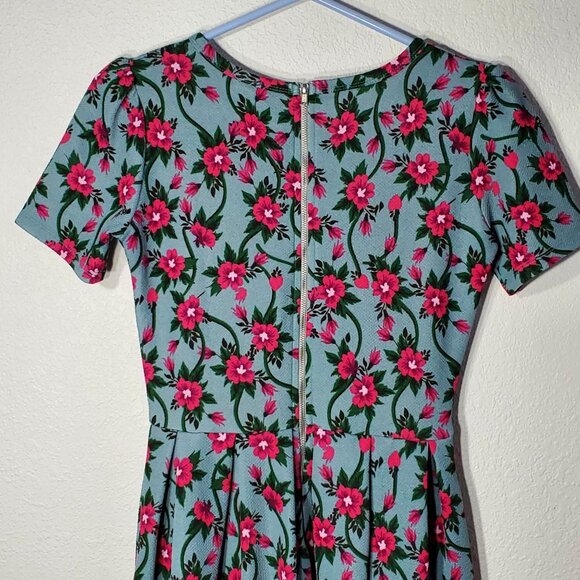 LuLaRoe Amelia Women's Dress Floral Print A-Line Dress XS Pleated Pockets - Picture 10 of 10